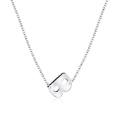 Silver Initial Letter Necklace B SPE-5542